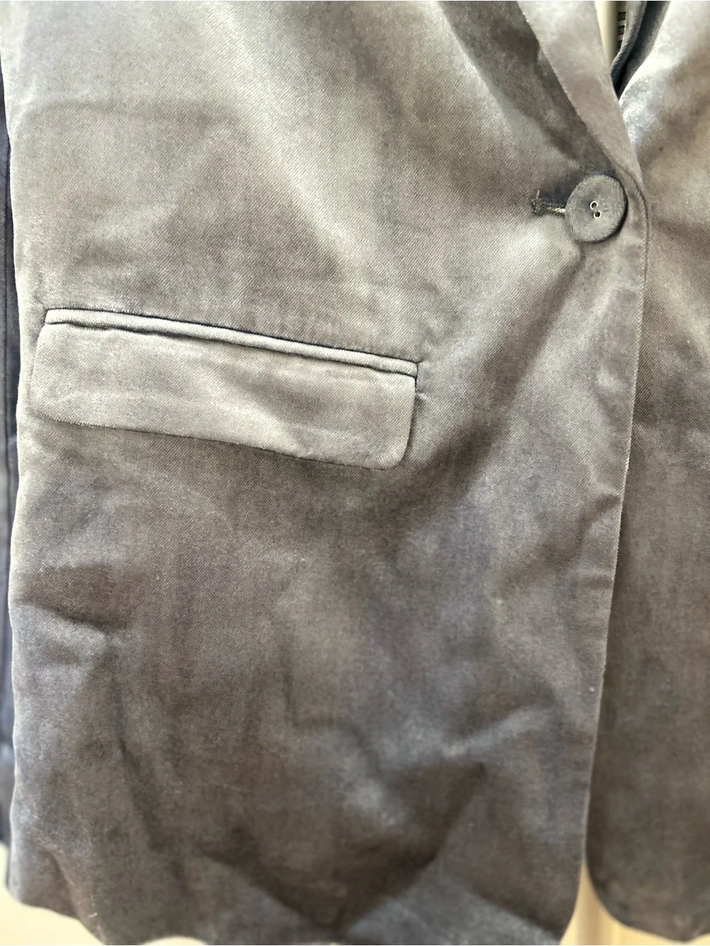 CAbi Velvet Single-Button Blazer in Slate Blue - Picture 3 of 9